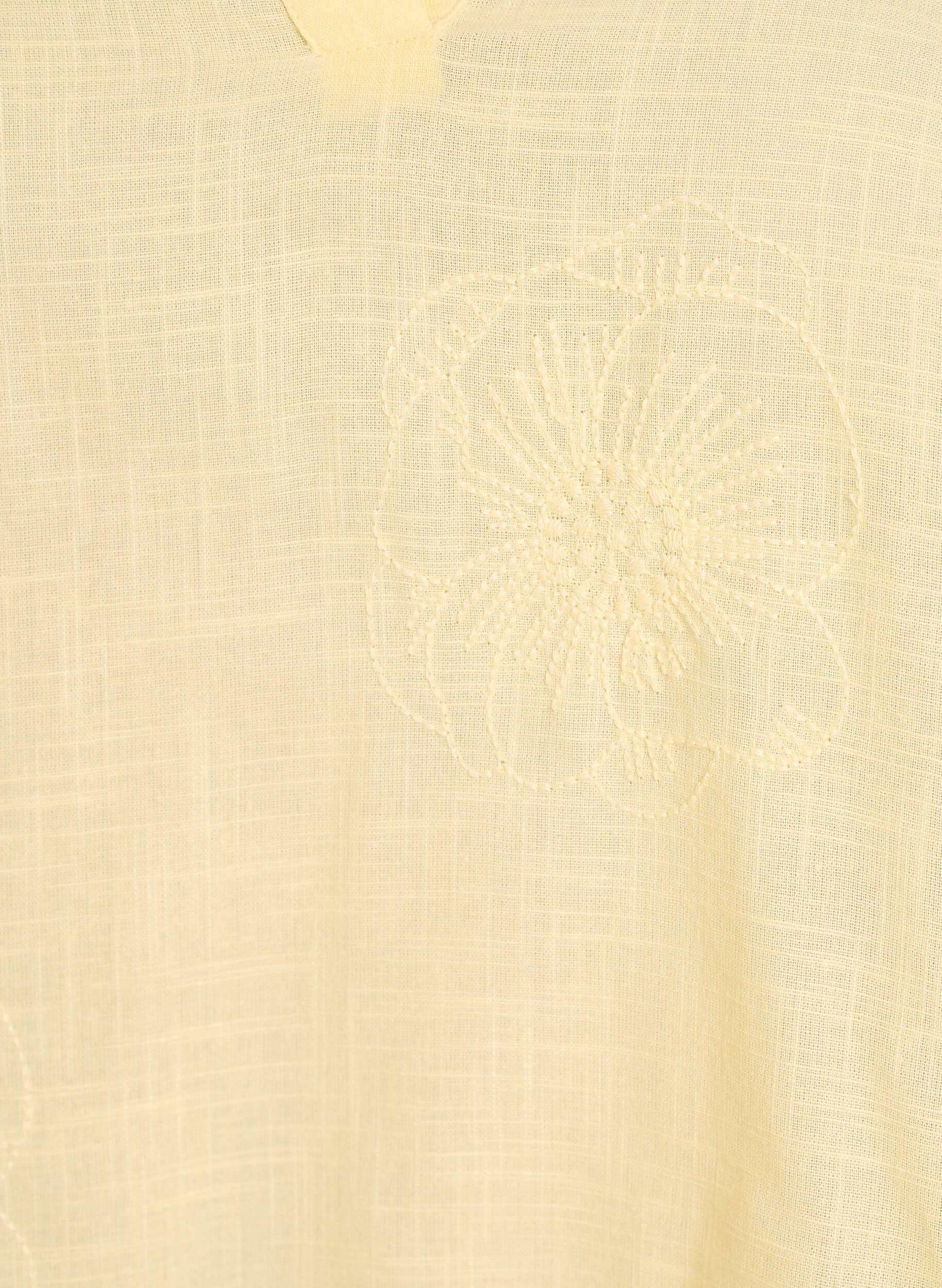 ZizziKatoenen blouse met geborduurde details en 3/4 mouwen, Geel, Packshot image number 2