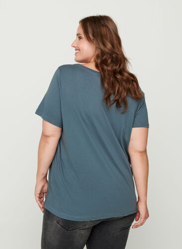 T-shirt met korte mouwen en print, Dark Slate w. Wish, Model image number 1