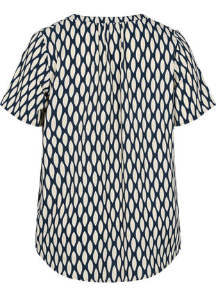 Chemise à manches courtes et col en V, Oval AOP, Packshot image number 1