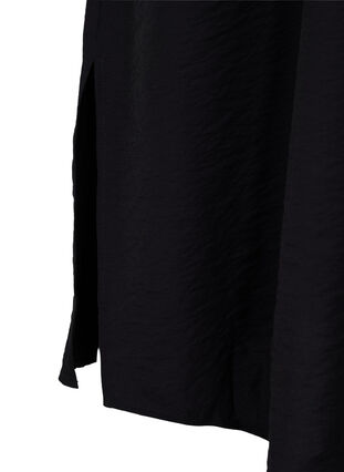 Chemise longue en viscose avec fente, Black, Packshot image number 3