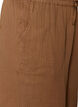 Los katoenen mousseline shorts met een hoge taille, Bruin, Packshot image number 2