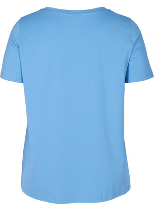 Katoenen t-shirt met korte mouwen en print, Ultramarine OPTIMISM, Packshot image number 1