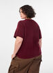 Cardigan en maille avec manches courtes, Bordeaux, Model image number 2