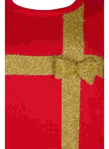 Pull de Noël en lurex, Red W/gold lurex, Packshot image number 2