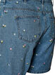 Short en jean avec fleurs brod&eacute;es, Bleu Clair, Packshot image number 3