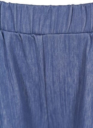 Driekwart broek met elastiek, Blue denim, Packshot image number 2