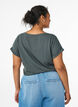 T-shirt &agrave; manches courtes en coton m&eacute;lang&eacute;, Vert fonc&eacute;, Model image number 2