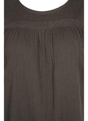 Mouwloze katoenen jurk met a-lijn, Khaki, Packshot image number 2