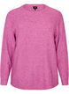 Blouse en maille chin&eacute;e avec col rond, Violet, Packshot image number 0