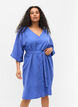 Jurk met 3/4 mouwen en striksluiting, Blauw, Model image number 0