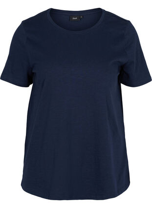 Lot de 2 T-shirt basiques en coton, Rosebloom/Navy B, Packshot image number 3