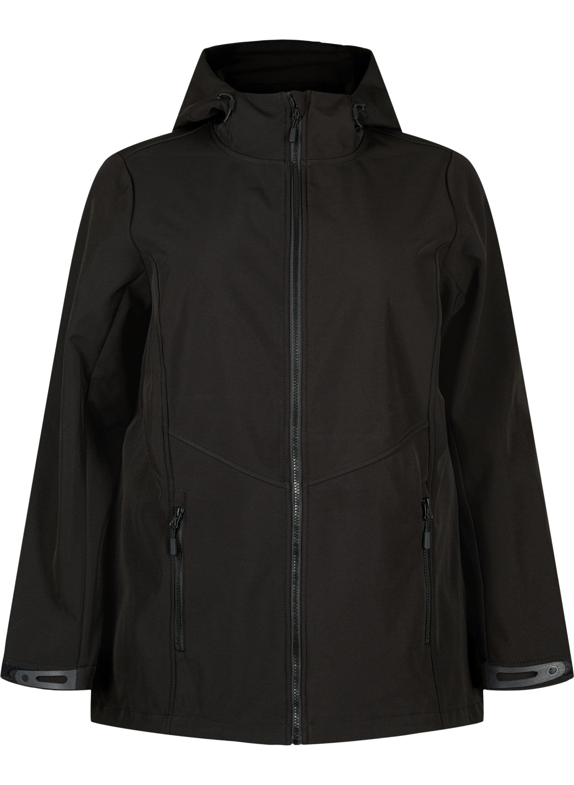 ZizziKorte softshell jas met zakken, Black, Packshot image number 0