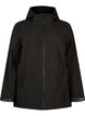Korte softshell jas met zakken, Black, Packshot image number 0