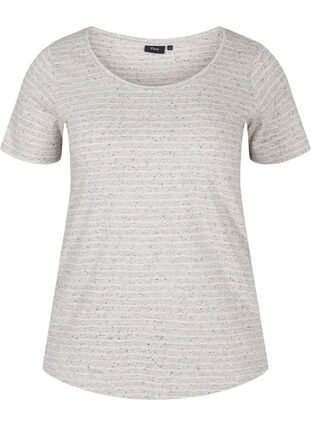 T-shirt en coton mélangé, Light Grey Melange, Packshot image number 0