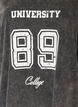 T-shirt oversize en coton bio avec un imprim&eacute; college, Noir, Packshot image number 2
