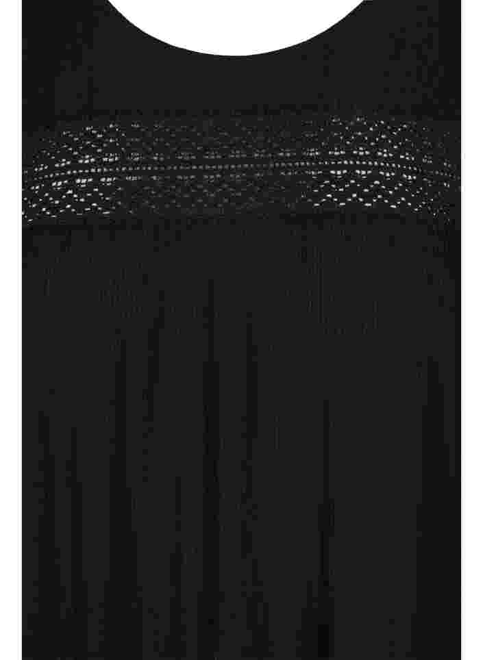 robe en viscose avec détails en dentelle, Black, Packshot image number 2