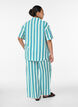 Gestreepte broek met hoge taille en wijde pijpen, Vanille, Model image number 2