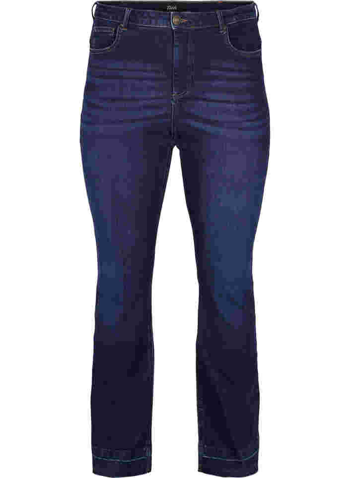 Ellen bootcut jeans met hoge taille, Dark blue, Packshot