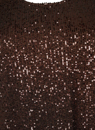 Robe courte à sequins et manches longues, Chicory Coffee, Packshot image number 2