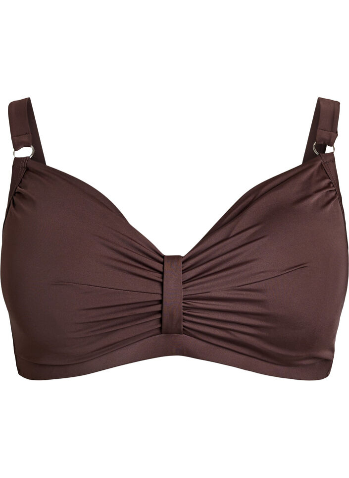 Soutien-gorge de bikini &agrave; armatures avec drap&eacute;, Marron, Packshot image number 0