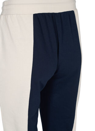 Pantalon de survêtement avec des bloques de couleurs, Night Sky/Off White, Packshot image number 3