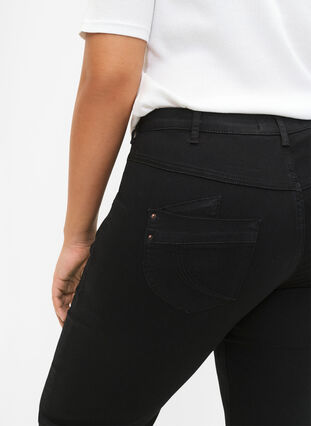 Regular fit Gemma jeans met hoge taille, Black, Model image number 4