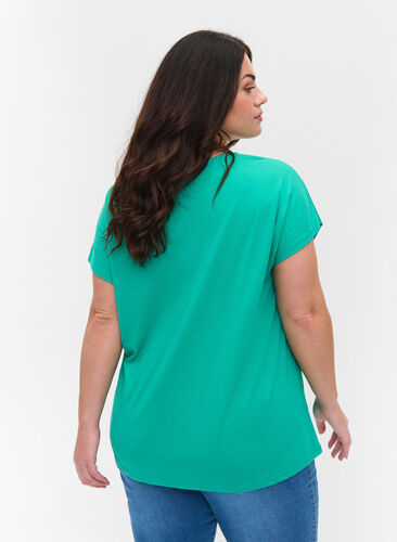 T-shirt met mix van katoen, Sea Green, Model image number 1
