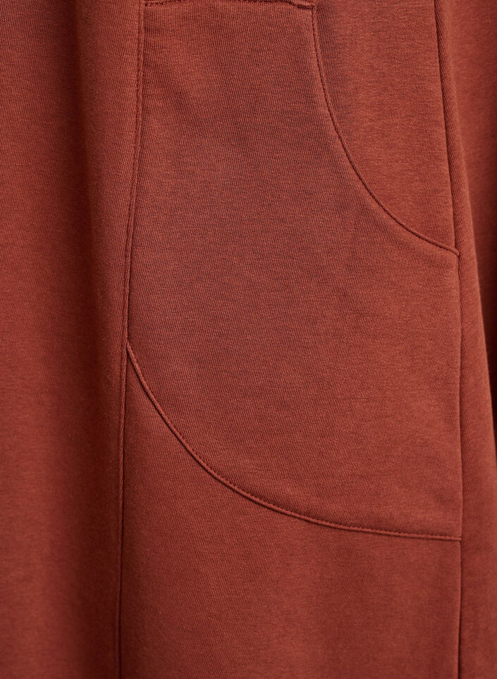 Jersey jurk met korte mouwen en zakken, Rood, Packshot image number 3