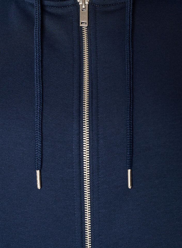 Sweat &agrave; capuche zipp&eacute; avec poches, Bleu, Packshot image number 2
