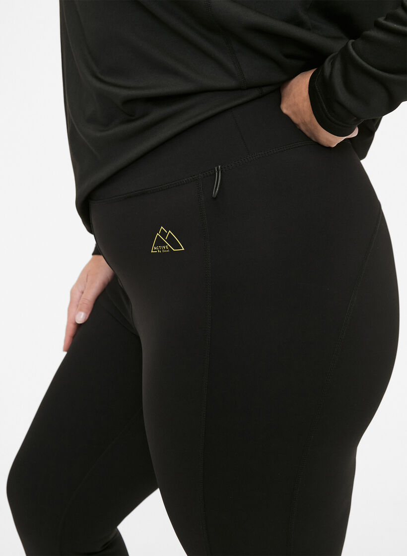 Leggings de sport longueur 3/4 avec poches, Black, Model image number 2