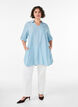 Tuniek van linnen en viscose met A-vorm, Blauw, Model image number 1