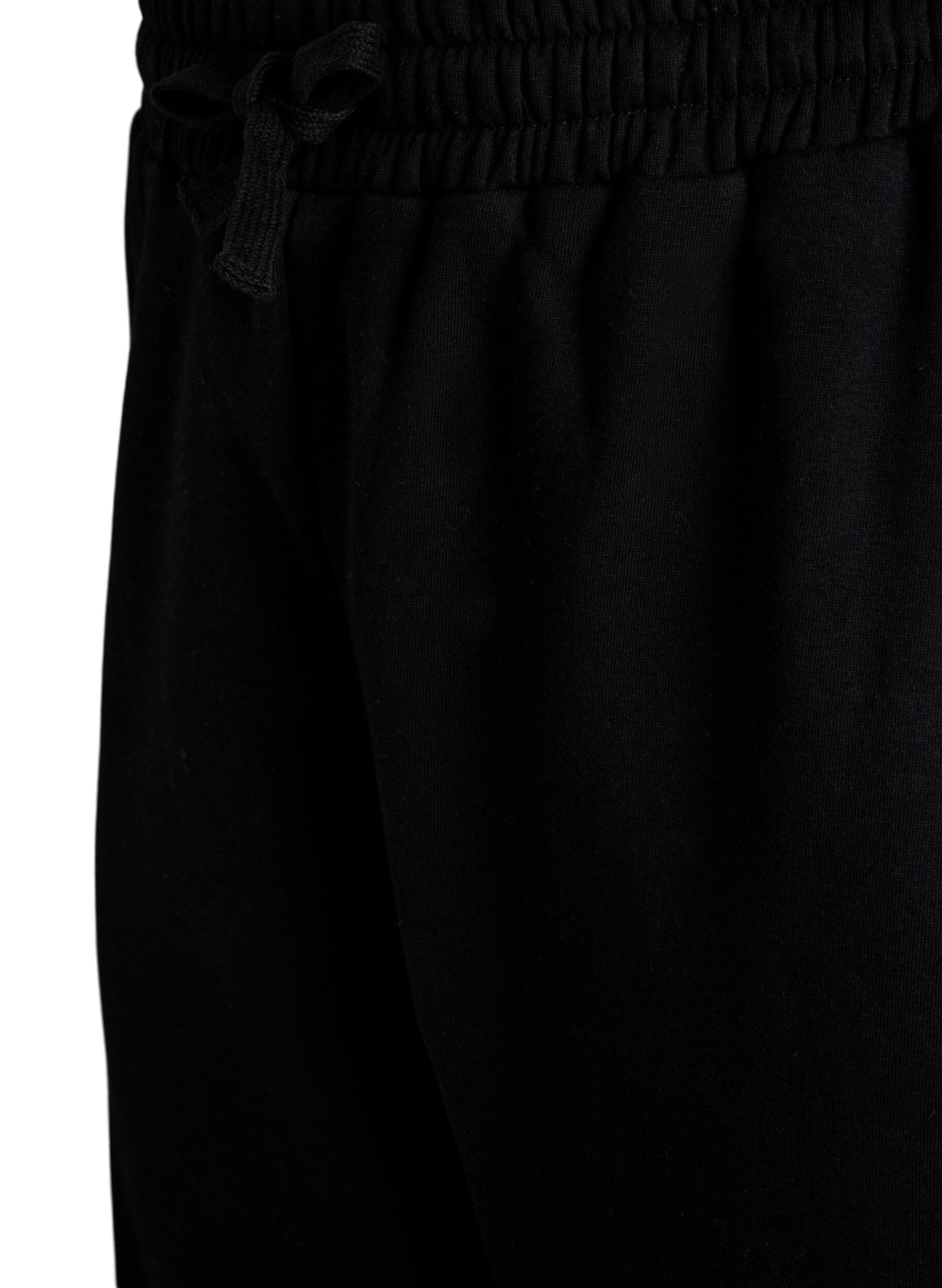 ZizziCargo broek in zachte sweatstof, Black, Packshot image number 2