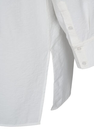 Chemise longue en viscose avec poches et fente, White, Packshot image number 3