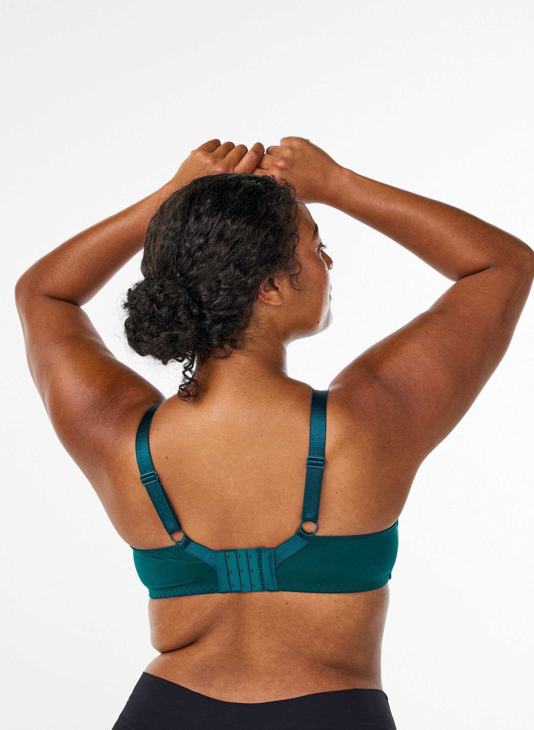 ZizziSoutien-gorge rembourr&eacute; en dentelle avec armatures, Vert fonc&eacute;, Model image number 2