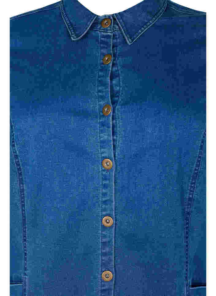 Robe chemise denim à manches 3/4, Blue denim, Packshot image number 2