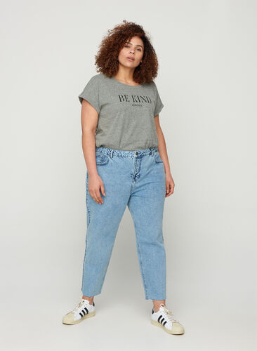 Cropped mom fit Mille jeans met losse pasvorm, Snow Wash 2, Model image number 0