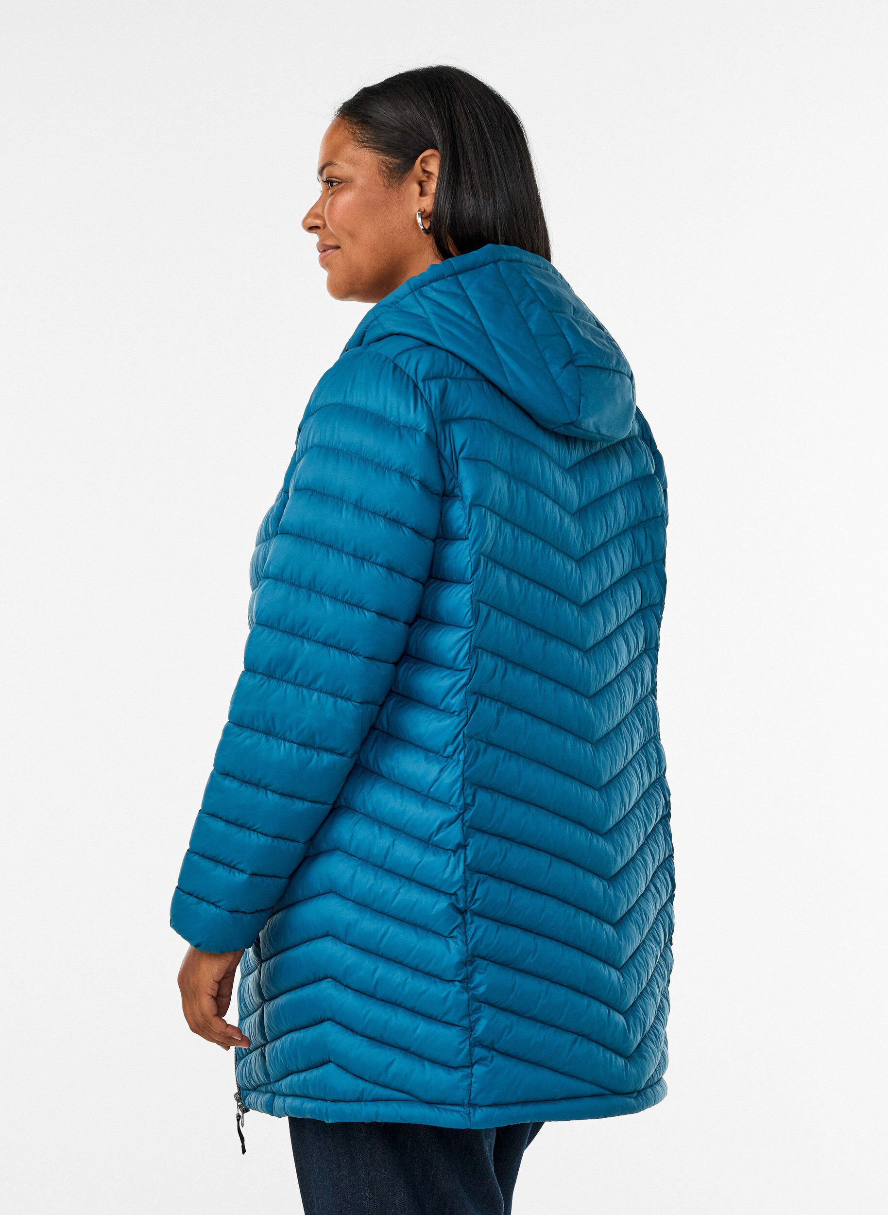 ZizziLichtgewicht jas met zakken en afneembare capuchon, Blauw, Model image number 2