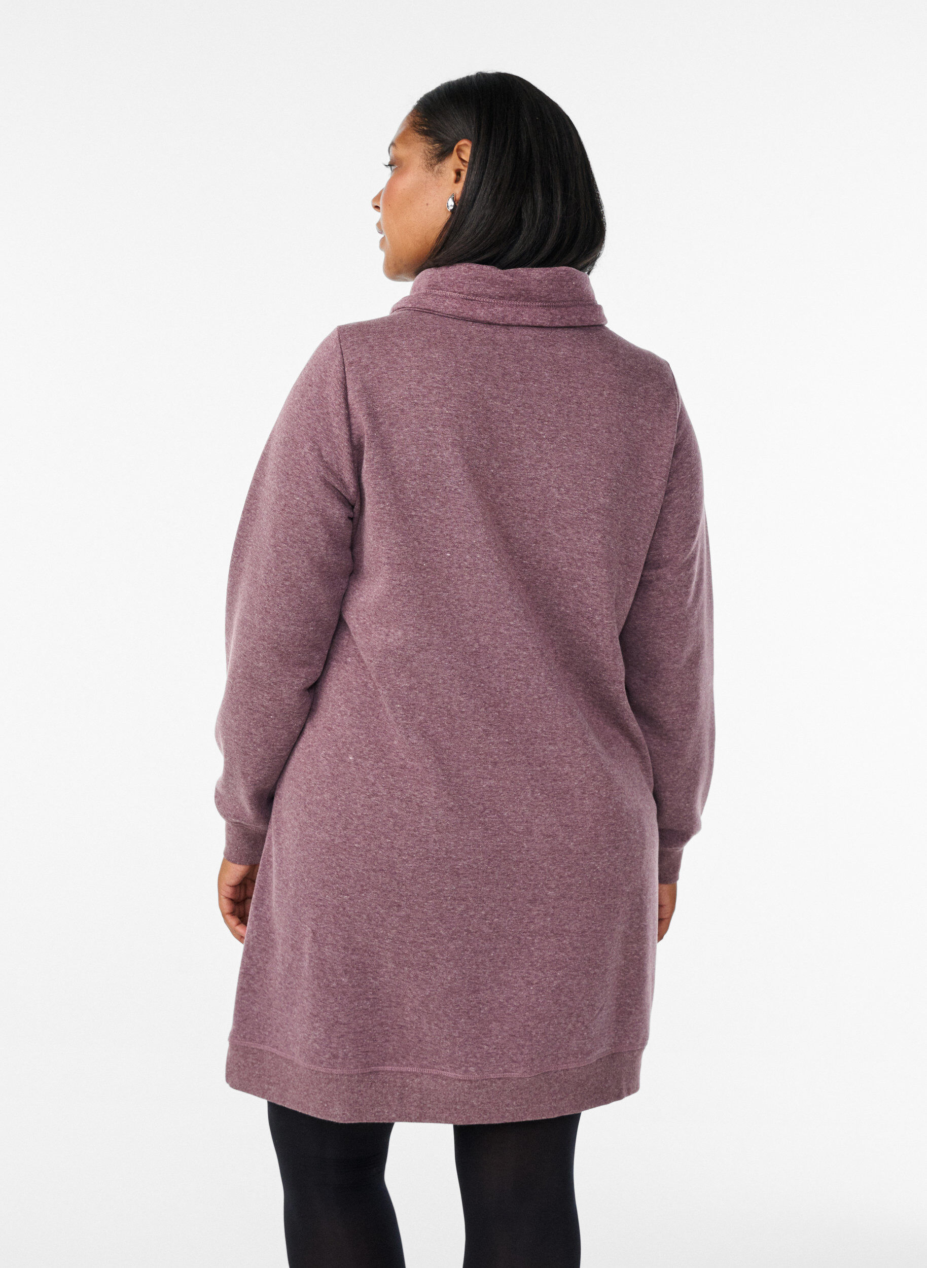 ZizziRobe sweat-shirt courte &agrave; col montant et poches, Bordeaux, Model image number 2