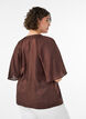 Viscose blouse met V-hals en decoratieve details, Bruin, Model image number 2