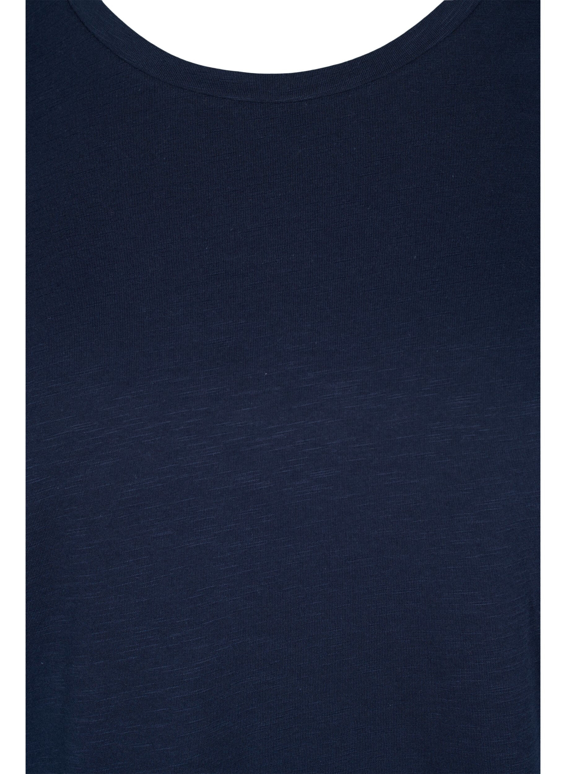 ZizziSet van 2 basic t-shirts in katoen, Black/Navy Blazer, Packshot image number 3