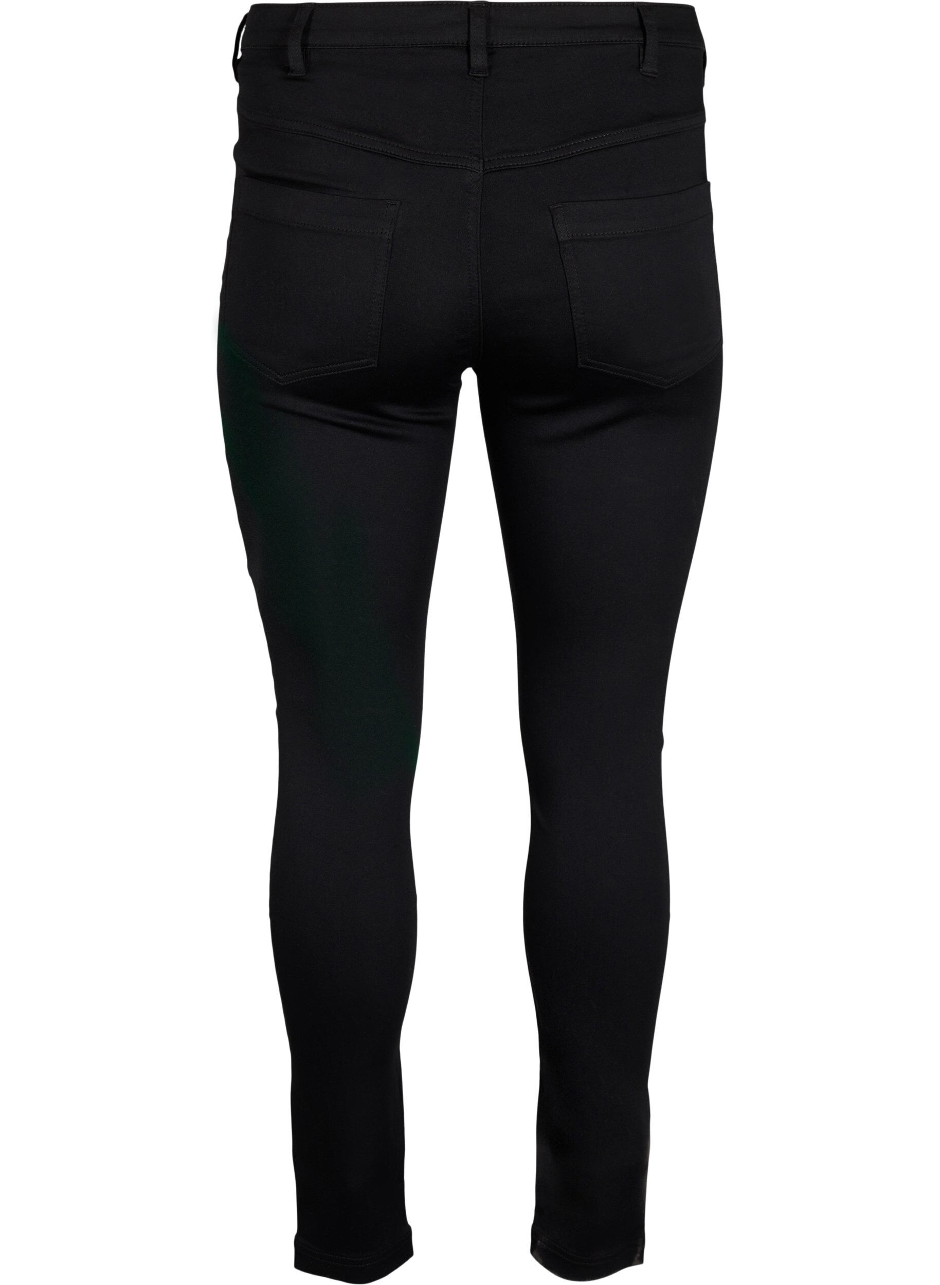ZizziSuper slim Amy jeans met borduurdetail, Black, Packshot image number 1