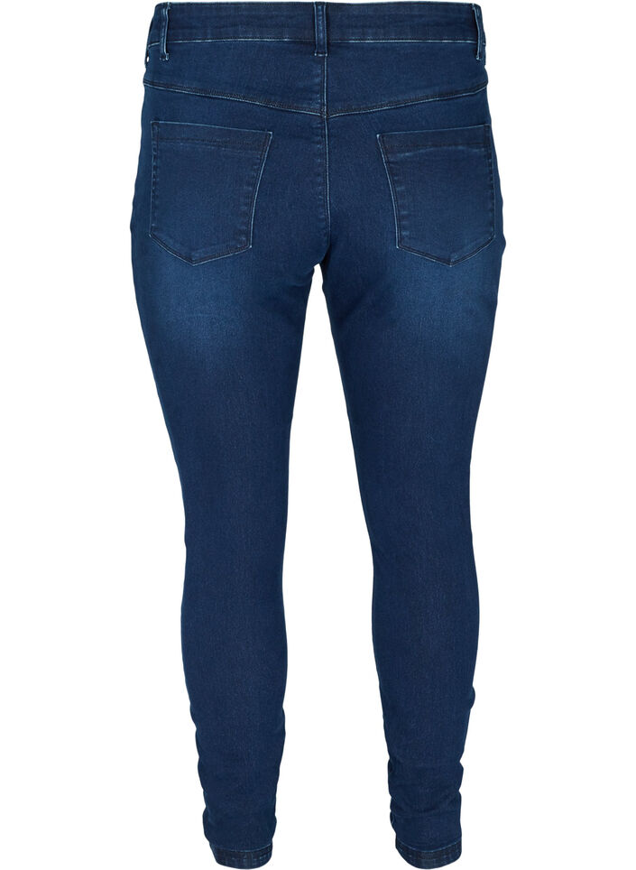 Jeggings en coton m&eacute;lang&eacute;, Dark blue denim, Packshot image number 1