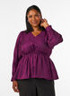 Glanzende viscose blouse met peplumeffect, Paars, Model image number 0