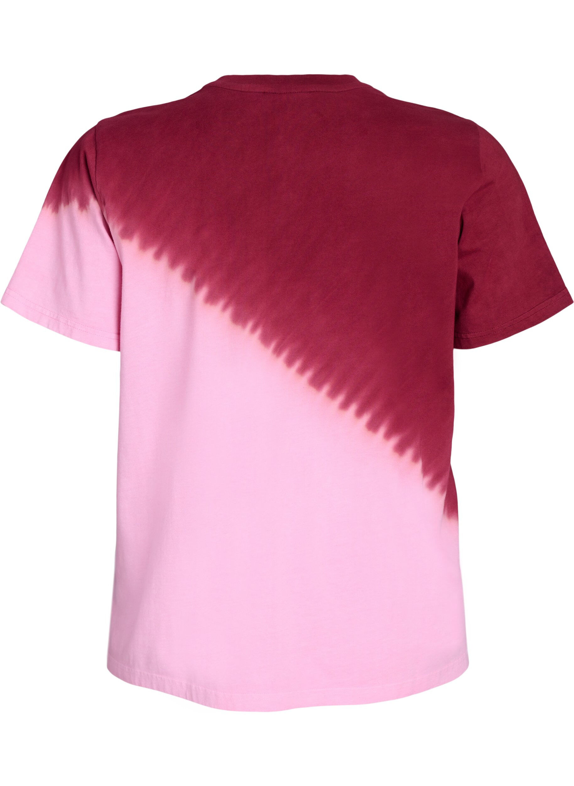 ZizziDip-dye T-shirt van biologisch katoen, Rood, Packshot image number 1