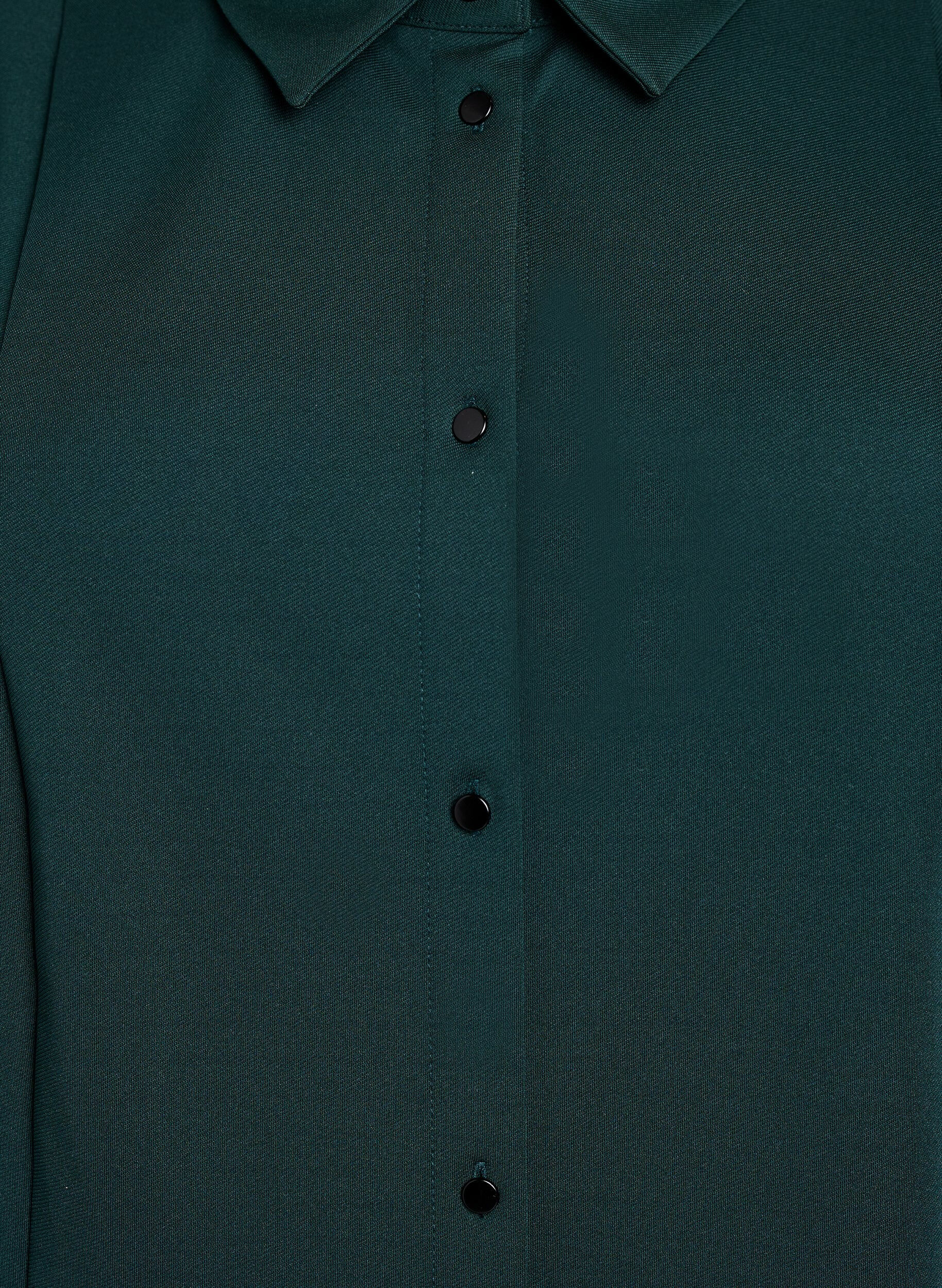 ZizziKorte overhemdjurk met 3/4 mouwen, Groen, Packshot image number 2