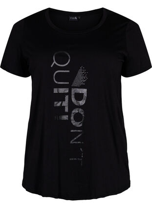 Sport-T-shirt met print, Black Don't Quit , Packshot image number 0