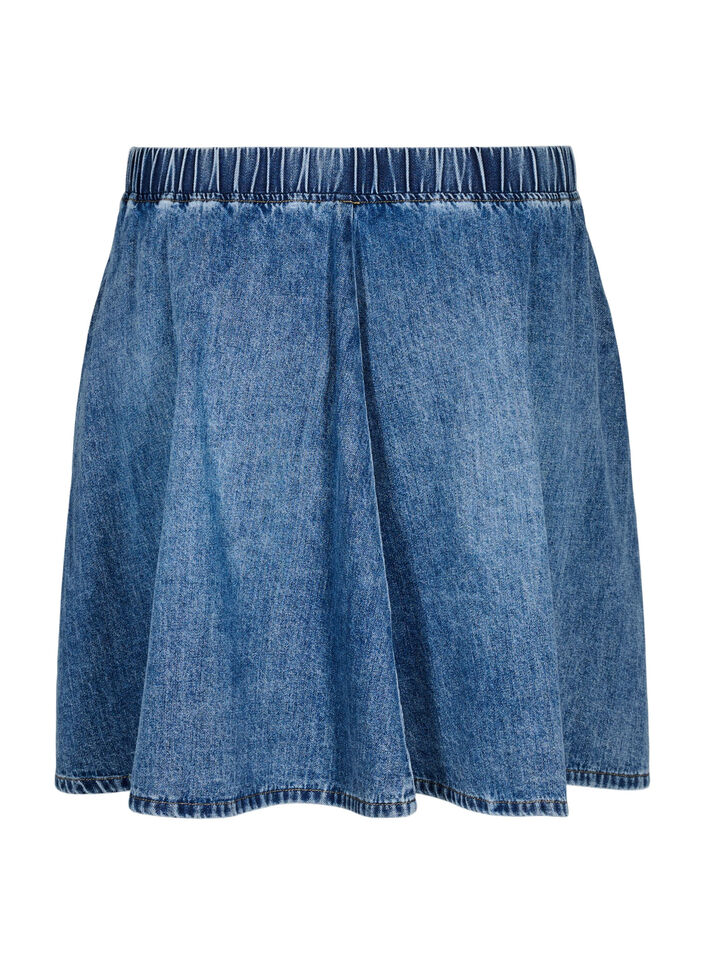 Mini-jupe patineuse en jean, Bleu, Packshot image number 1
