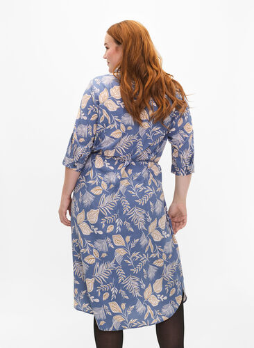 FLASH - Robe chemise avec imprimé, Delft AOP, Model image number 1