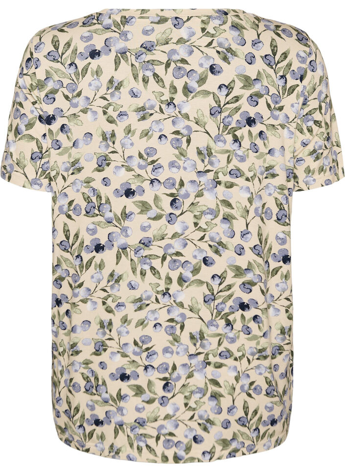 T-shirt avec imprim&eacute; floral, Vanille, Packshot image number 1