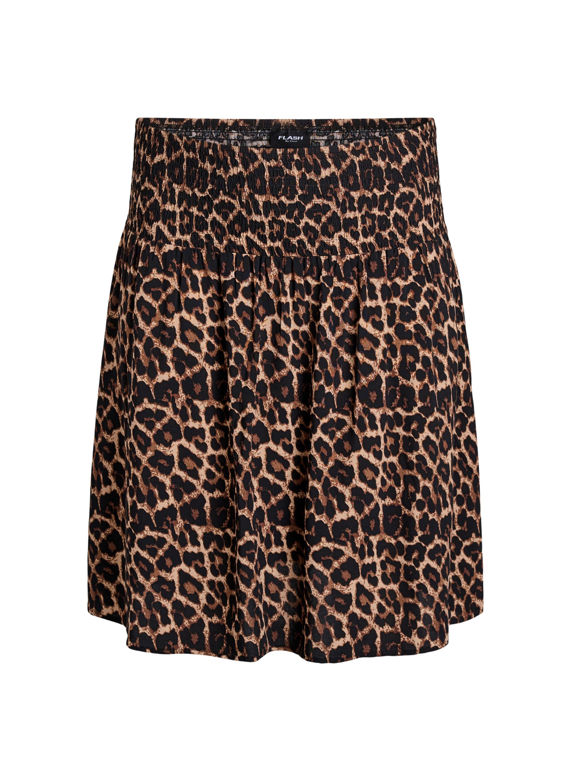 ZizziKorte rok met gesmokte taille, Bruin, Packshot image number 0